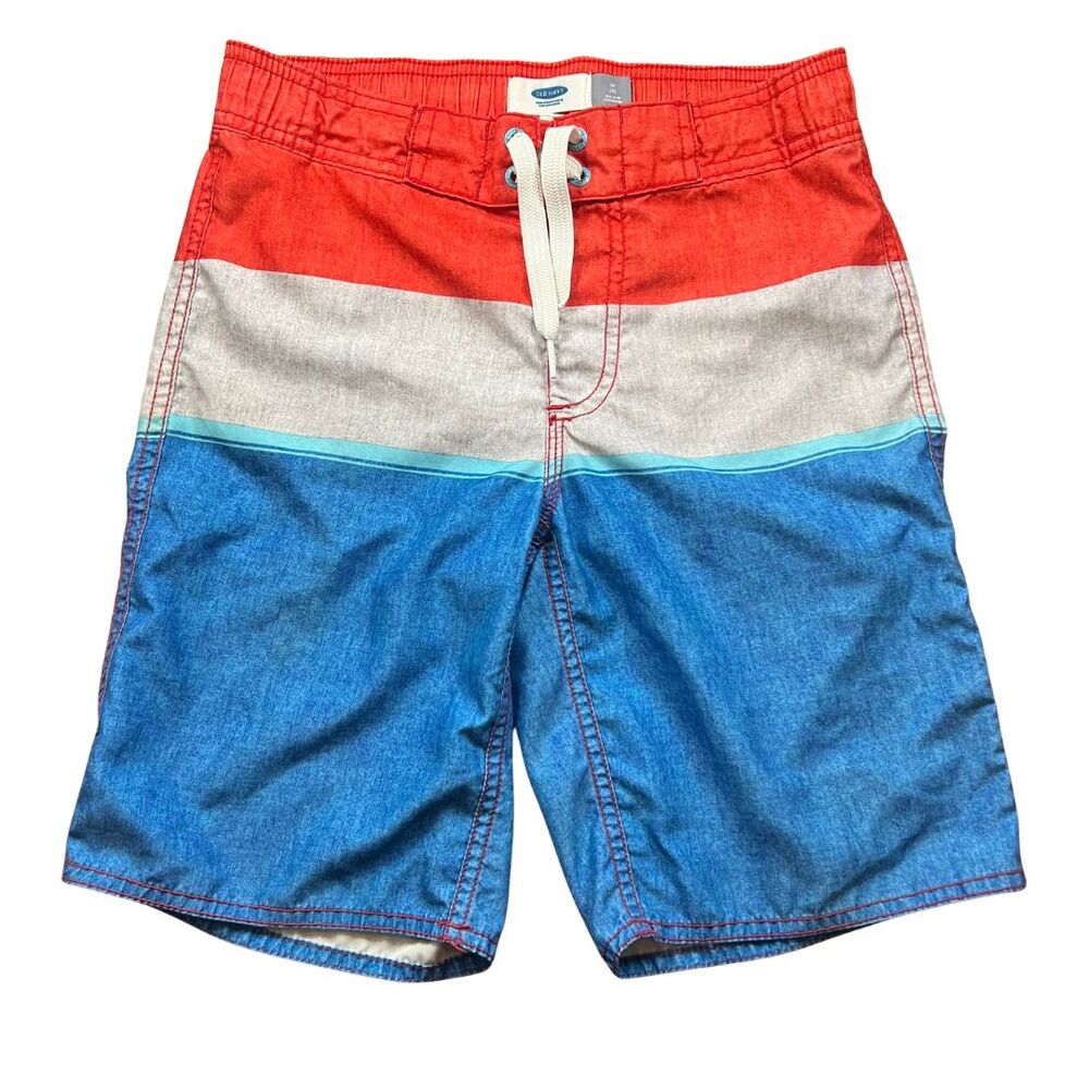 Old Navy Swim Trunks Boys Medium 8 Boardshorts Boho Beach Swimwear Swimsuit
